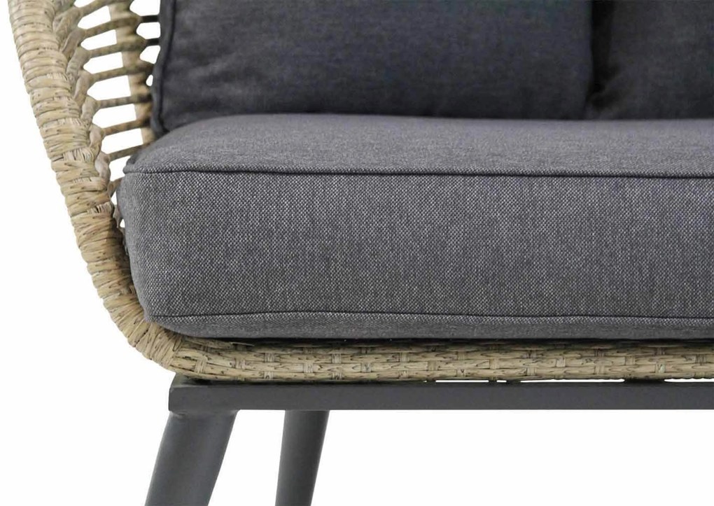 Hoek loungeset 4 personen Aluminium/wicker Taupe Coco Coco Leonardo