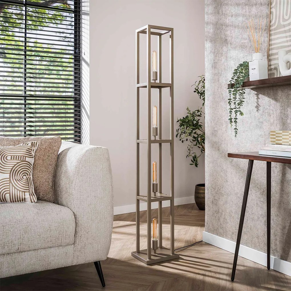 Vloerlamp 4-lichts Beige