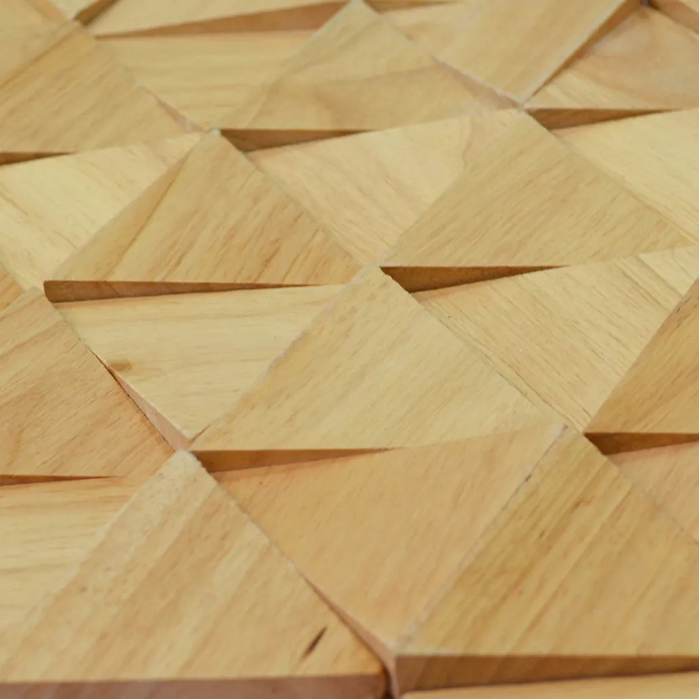 3D Houten Wandpaneel | Rubberwood Compact | 28×30 cm | Wanddecoratie