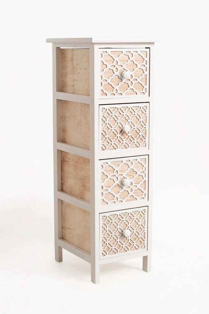 Hulpmeubilair Egle Wit, Smal, 4 laden