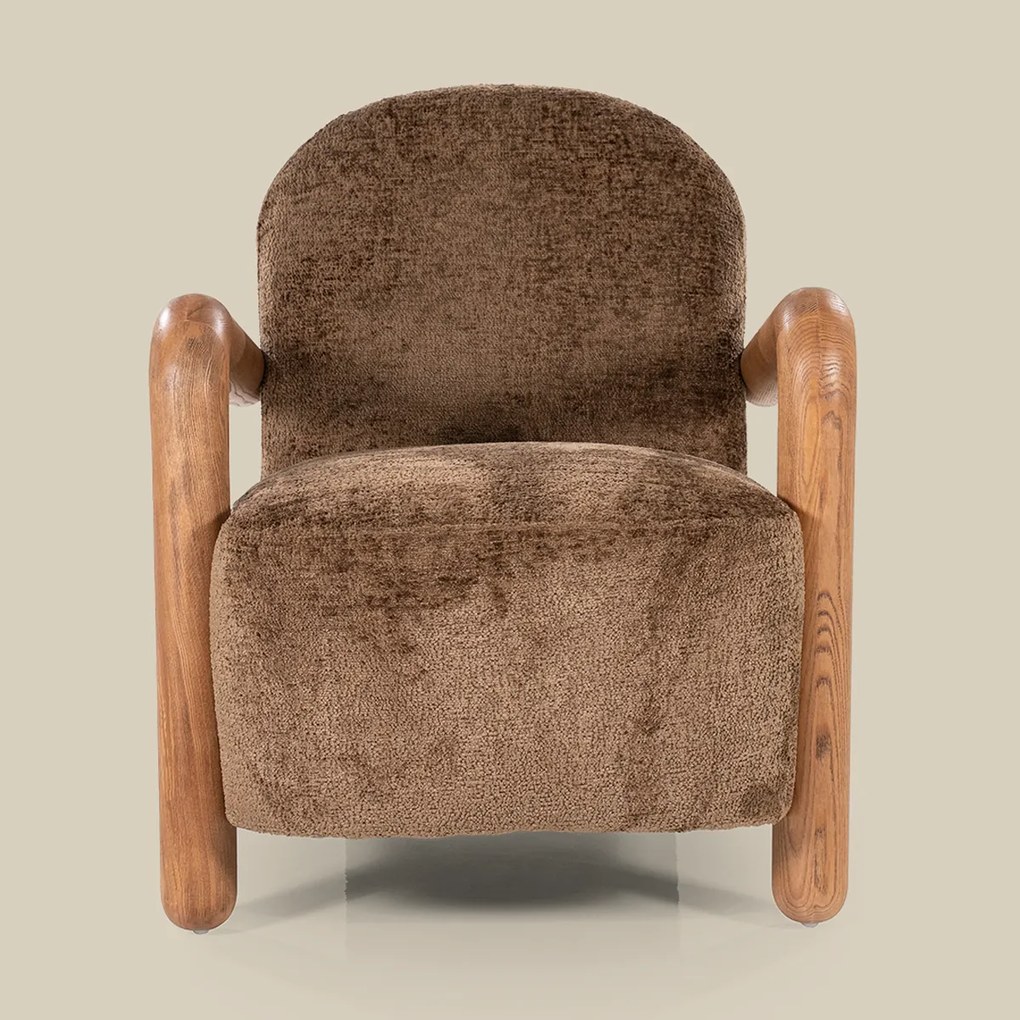 Fauteuil Met Hout Bruin