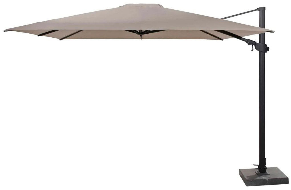 4 Seasons Outdoor Siesta parasol taupe 300 x 300 cm antraciet frame met voet * Sale *  Parasol    taupe weerbestendig