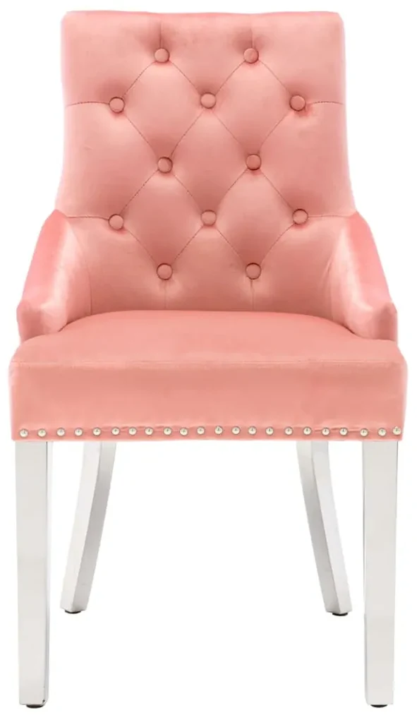 vidaXL Eetkamerstoel fluweel roze