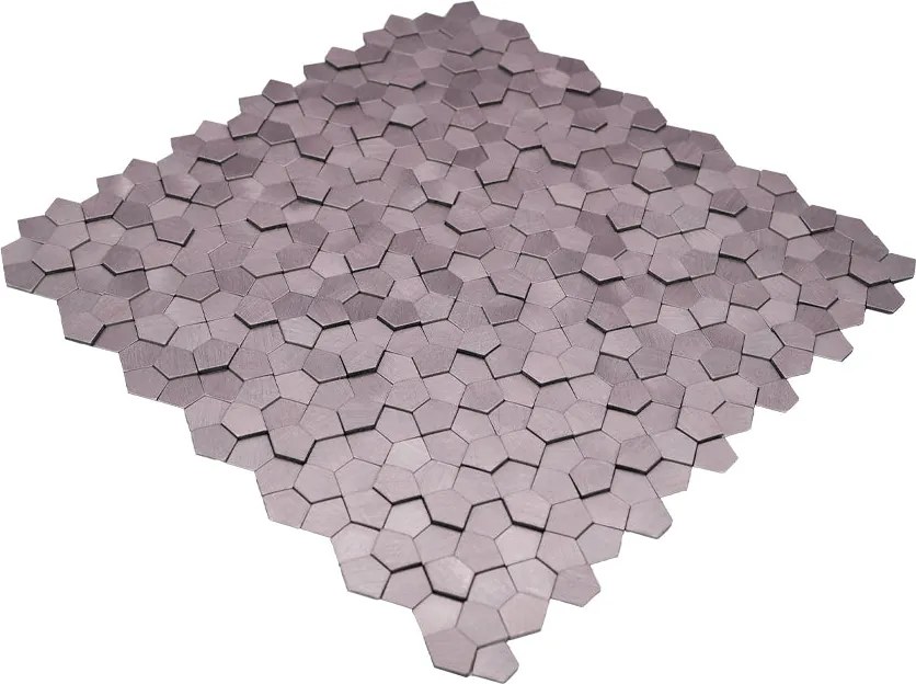 Zelfklevende Mozaïektegels Metaal | Pentagon 3D Roze | 28,2×28,2 cm | Keuken, Bad &amp; WC