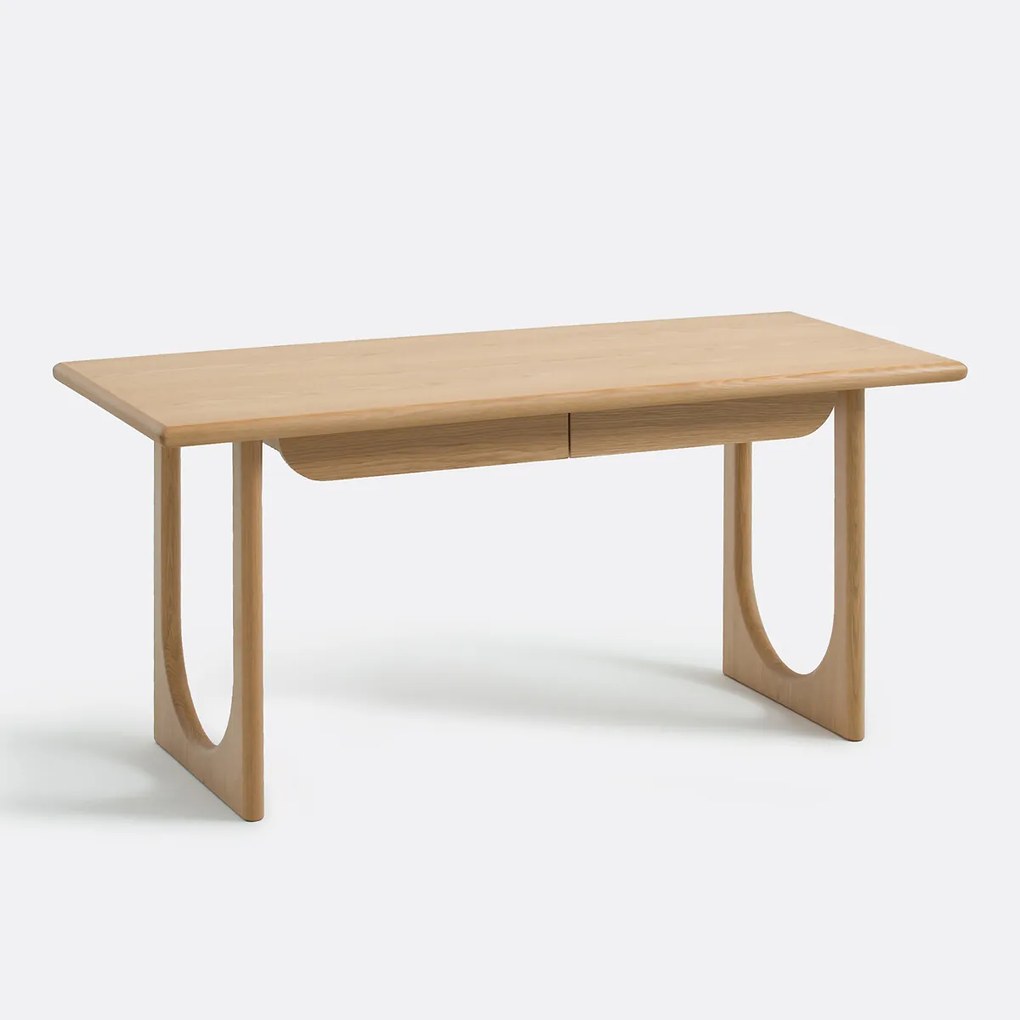 XL bureau in eiken en fineer, 2 lades, Douve