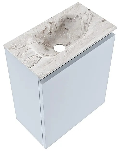 Mondiaz Ture DLux toiletmeubel 40cm clay met wastafel glace midden zonder kraangat