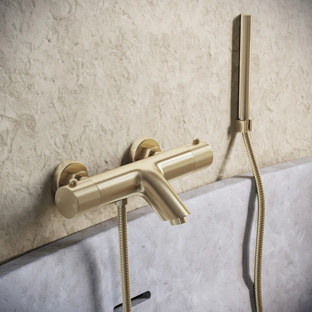 Saniclear Brass Stripes temperatuurknop voor opbouw thermostaatkranen (SK38378, SK24881 en SK24882)