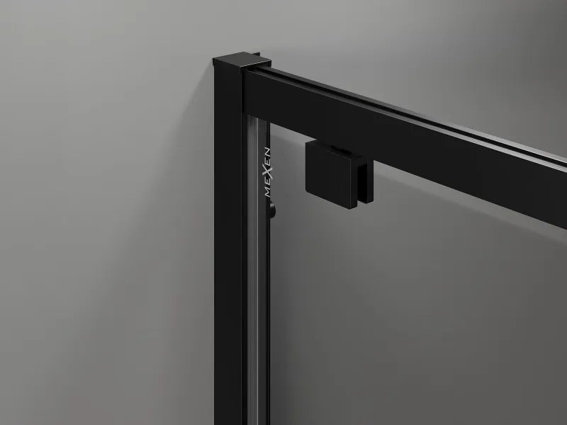 Mexen Exo-BR 90 x 90 cm openslaande douchecabine, transparant, zwart - 8181-090-090-70-00