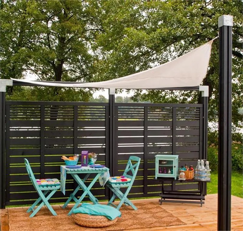 Schutting vuren - Silence louvre recht zwart (120 x 140 cm)