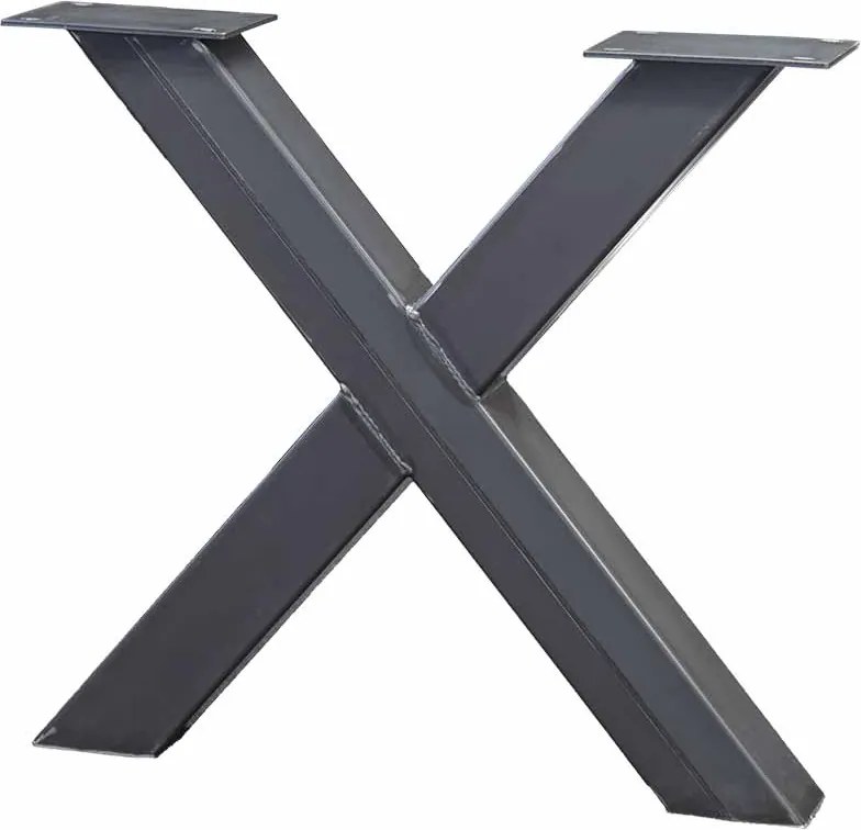 Industrieel onderstel X-poot -blank metaal - 10 x 10 cm (set à 2 stuks)