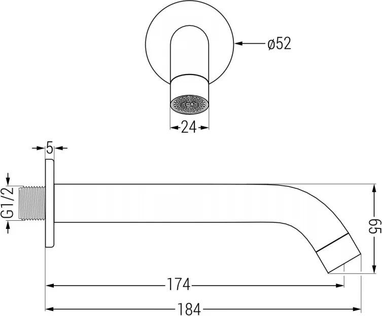 Mexen Kai DR70 inbouw bad-doucheset met 25 cm regendouche, chroom - 77602DR70251-00
