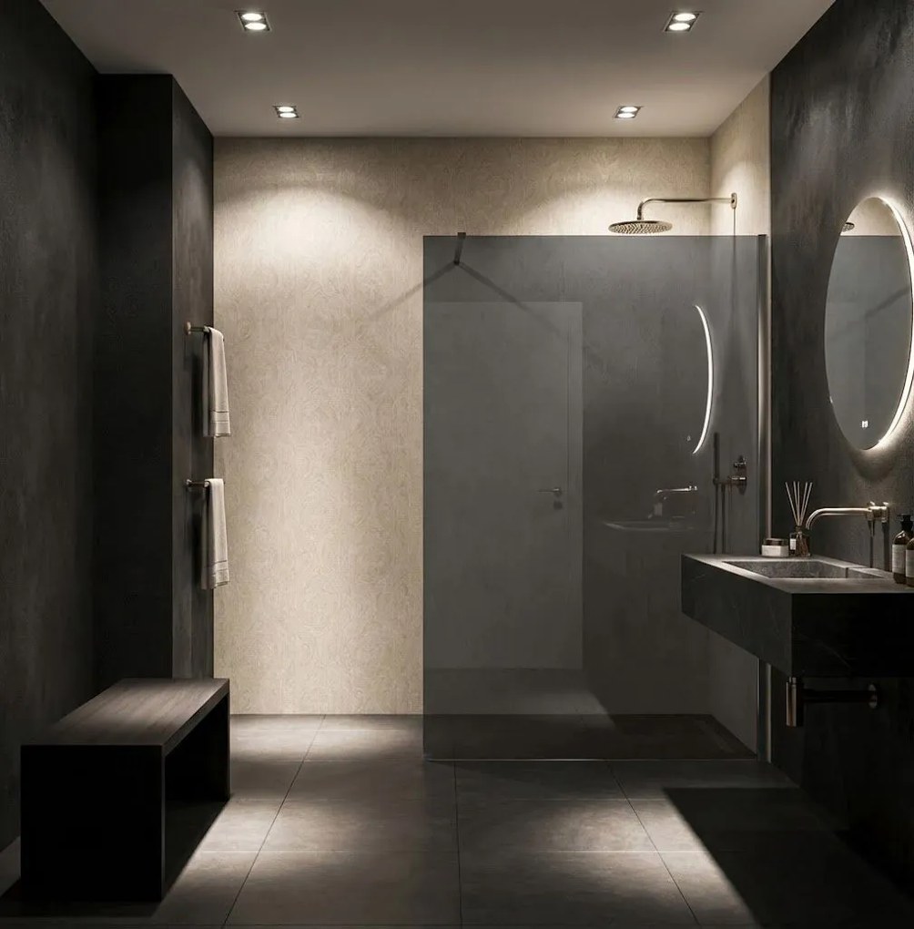 Walk-in douchewand Rea Flexi Grey / Chrome 140