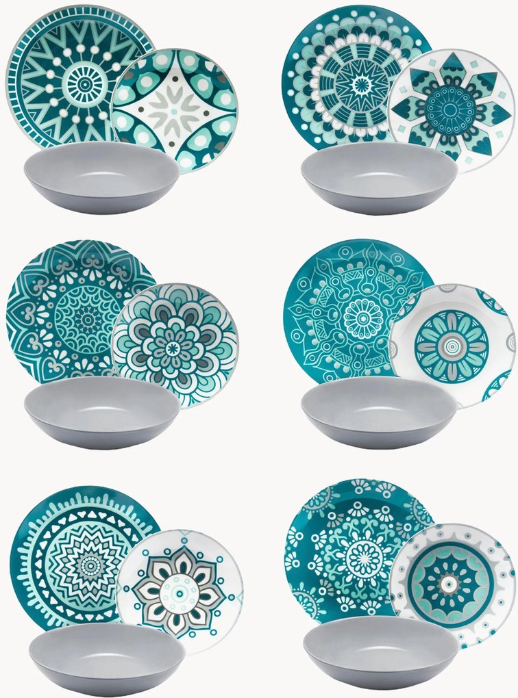 Serviesset Mandala, 6 personen, 18-delig