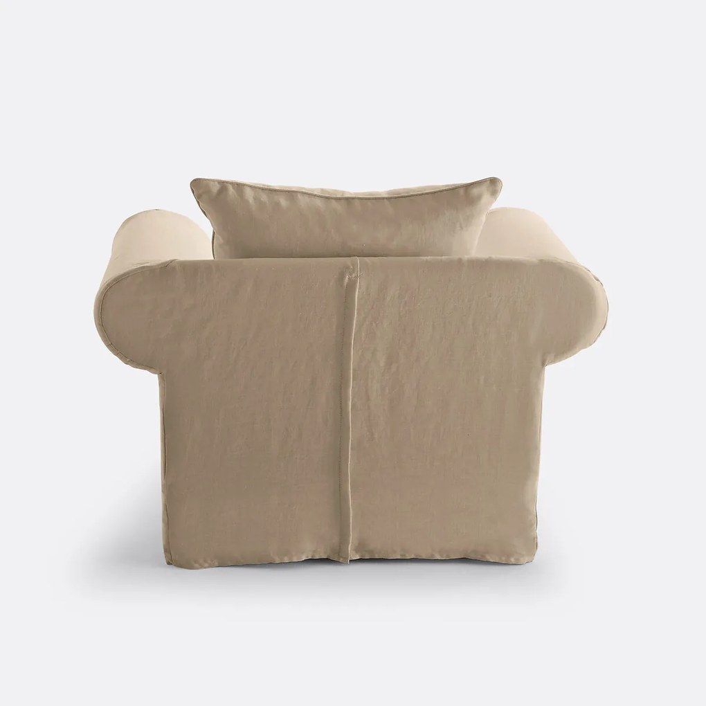 Fauteuil in dik linnen, uitstekend comfort, Adelia