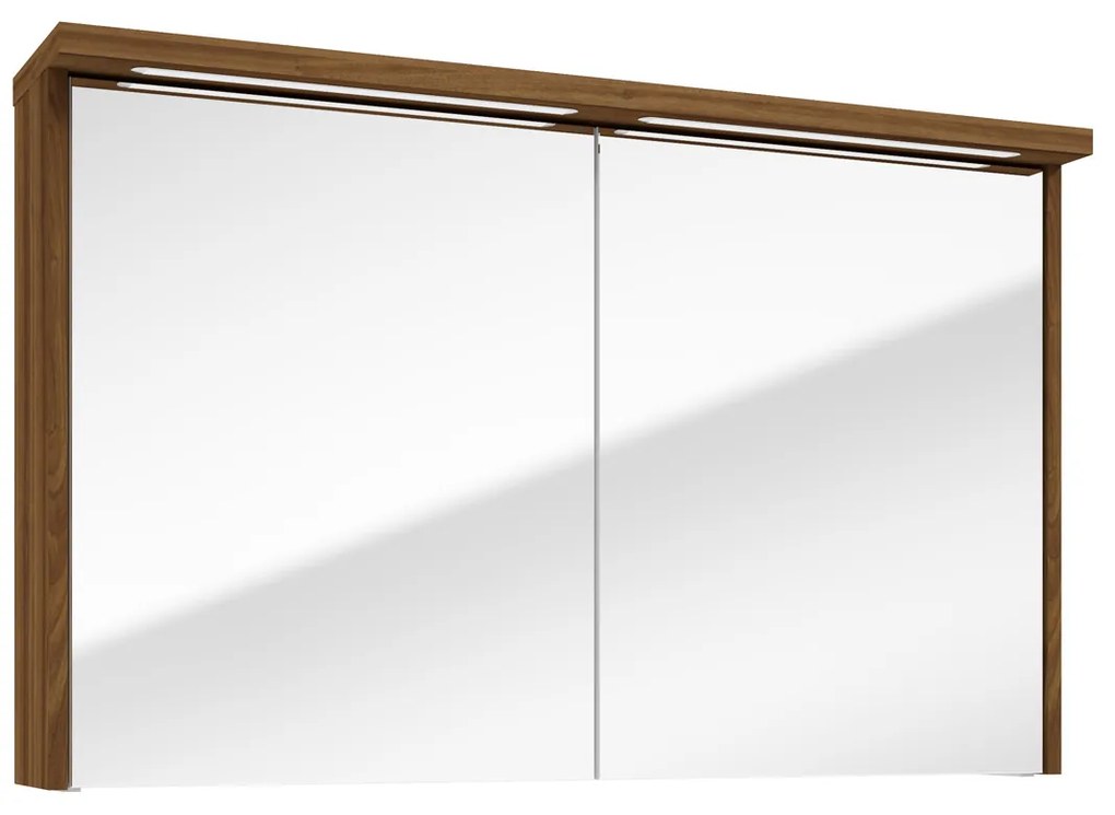Fontana Grado spiegelkast met verlichting 100cm 2 deuren walnoot