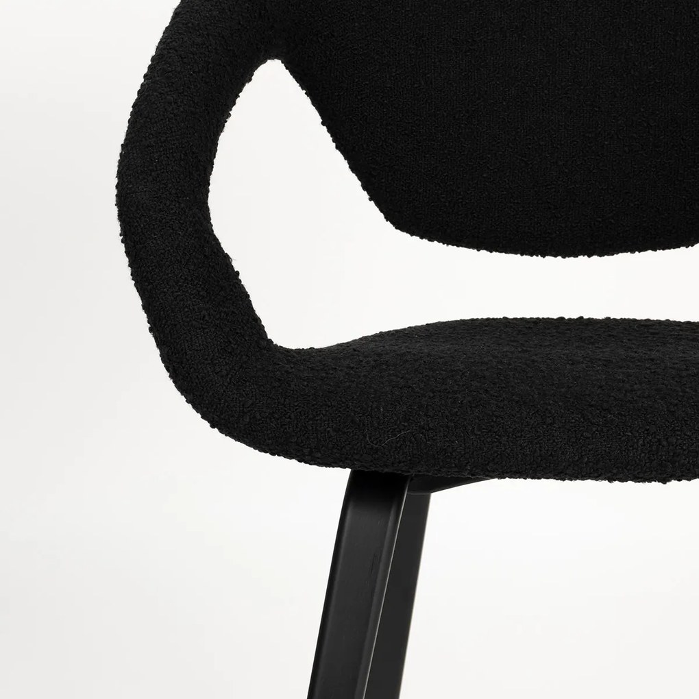 Zuiver Flexback Design Eetkamerstoel Zwart Boucle