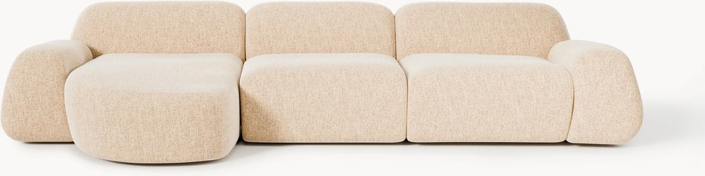 Modulaire bouclé hoekbank Wolke (4-zits)