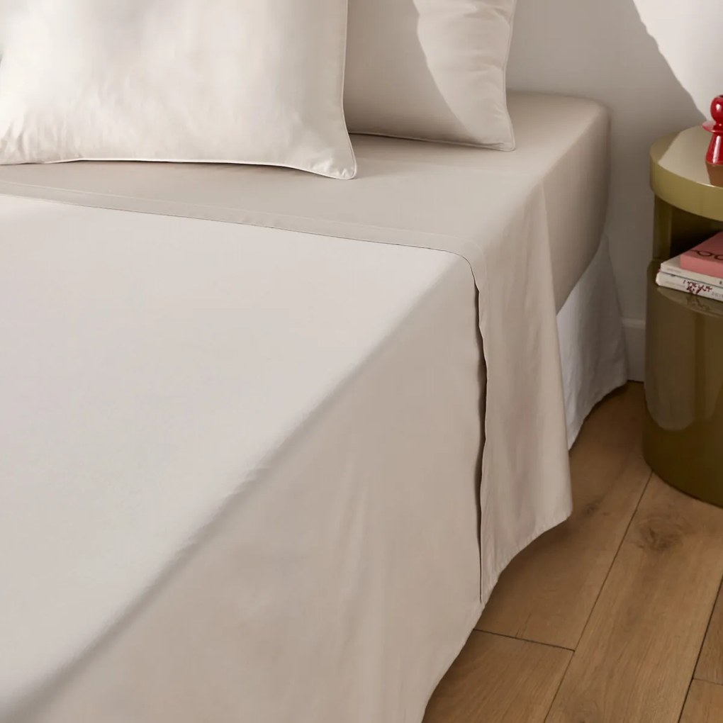 Effen katoenen satijnen laken, 153 draden, Opale