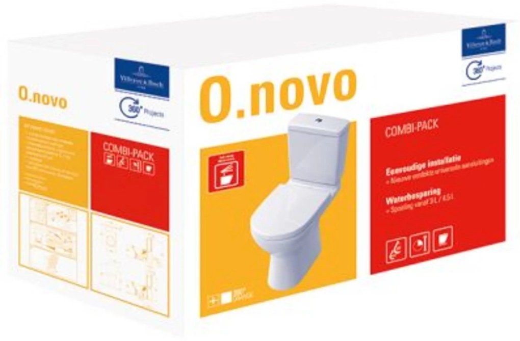 Villeroy & Boch O.Novo combipack met staandtoilet en zitting
