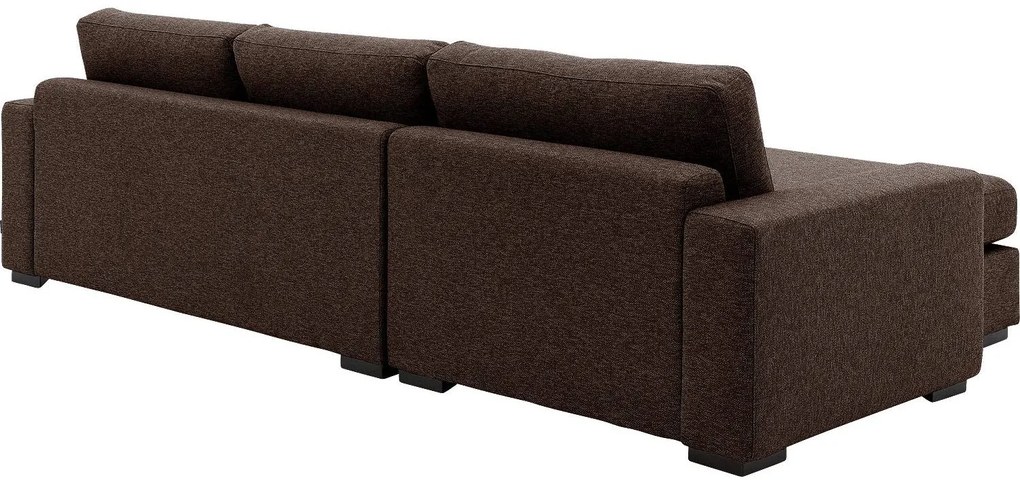 Goossens Hoekbank Lucca Met Chaise Longue bruin, stof, stijlvol landelijk