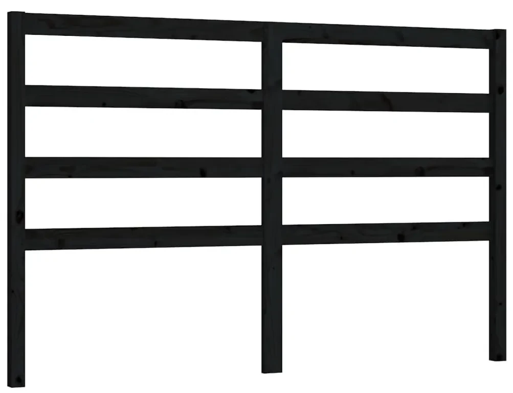 vidaXL Hoofdbord 141x4x100 cm massief grenenhout zwart