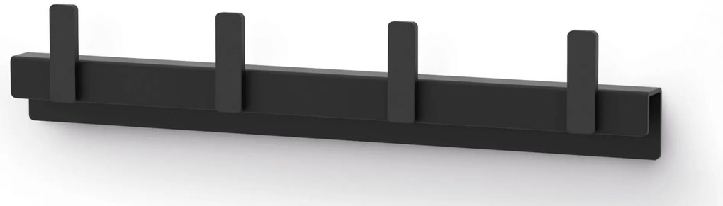 ZACK Potes Handdoekhaak 24x1,9x4,5 cm Zwart