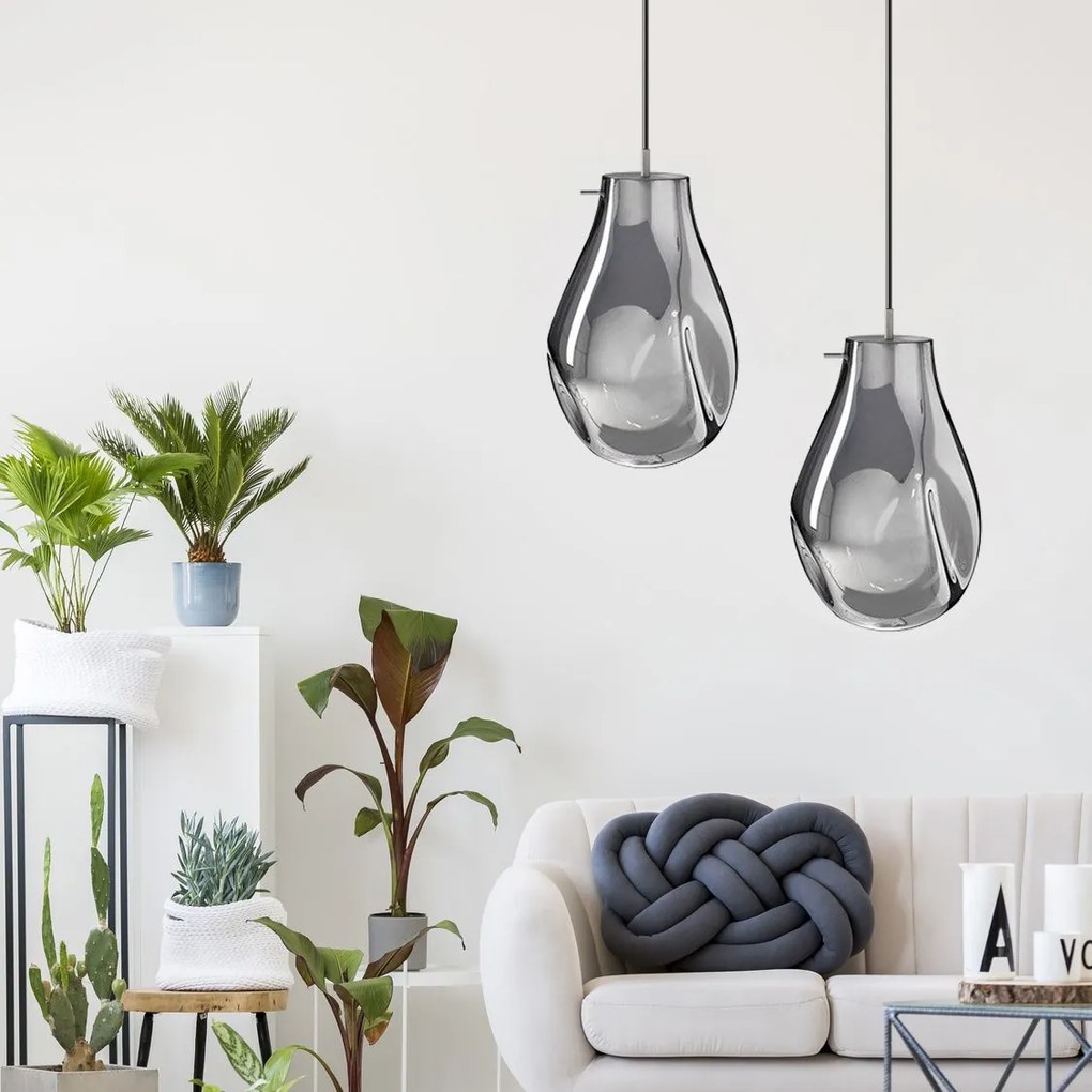 Hangende glazen plafondlamp APP328-1CP Amber