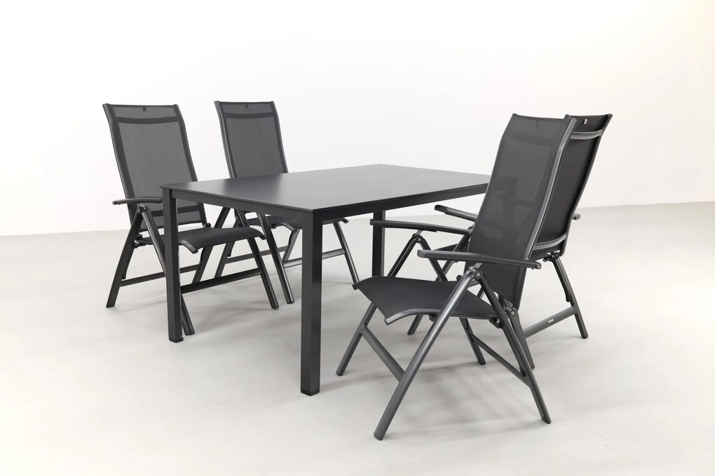Kettler Altura Curve/Cubic 4-persoons verstelbare tuinset 160x95 cm. - Antraciet