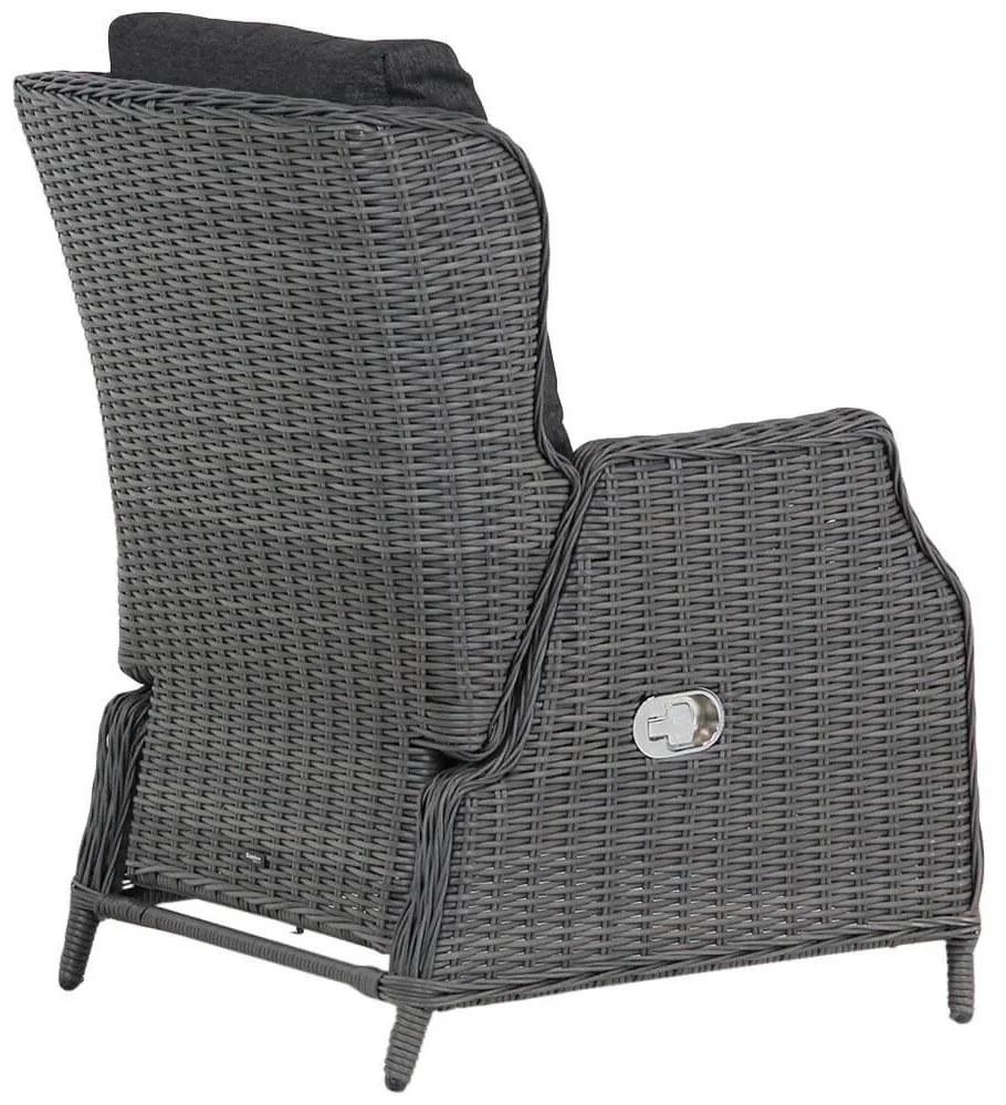 Garden Collections Chicago Lounge Tuinstoel Verstelbaar Wicker Zwart