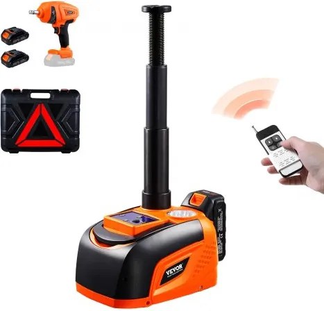 VEVOR Elektrische vloerkrik Verstelbare draagbare schaarkrik met zware capaciteit (5t), bandenwissel met slagsleutel, led-lampje en afstandsbediening, voor sedan, SUV, vrachtwagen