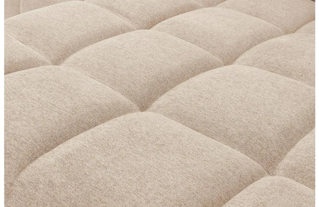Goossens Excellent Bank Kubus - 30 X 30 Cm Stiksel wit, stof, 1,5-zits, modern design met chaise longue rechts