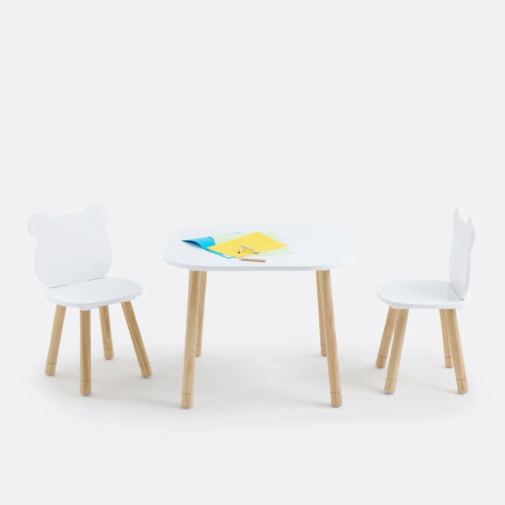 Set kindertafel en 2 stoelen, Ancelme