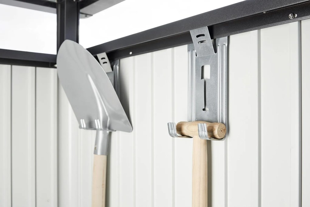 Biohort metalen tuinkast 155x83 cm. met bodemprofiel - Donkergrijs Metallic