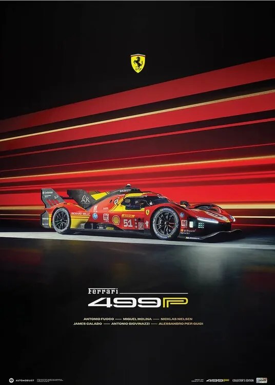 Kunstdruk Ferrari 499P - 2024, Automobilist