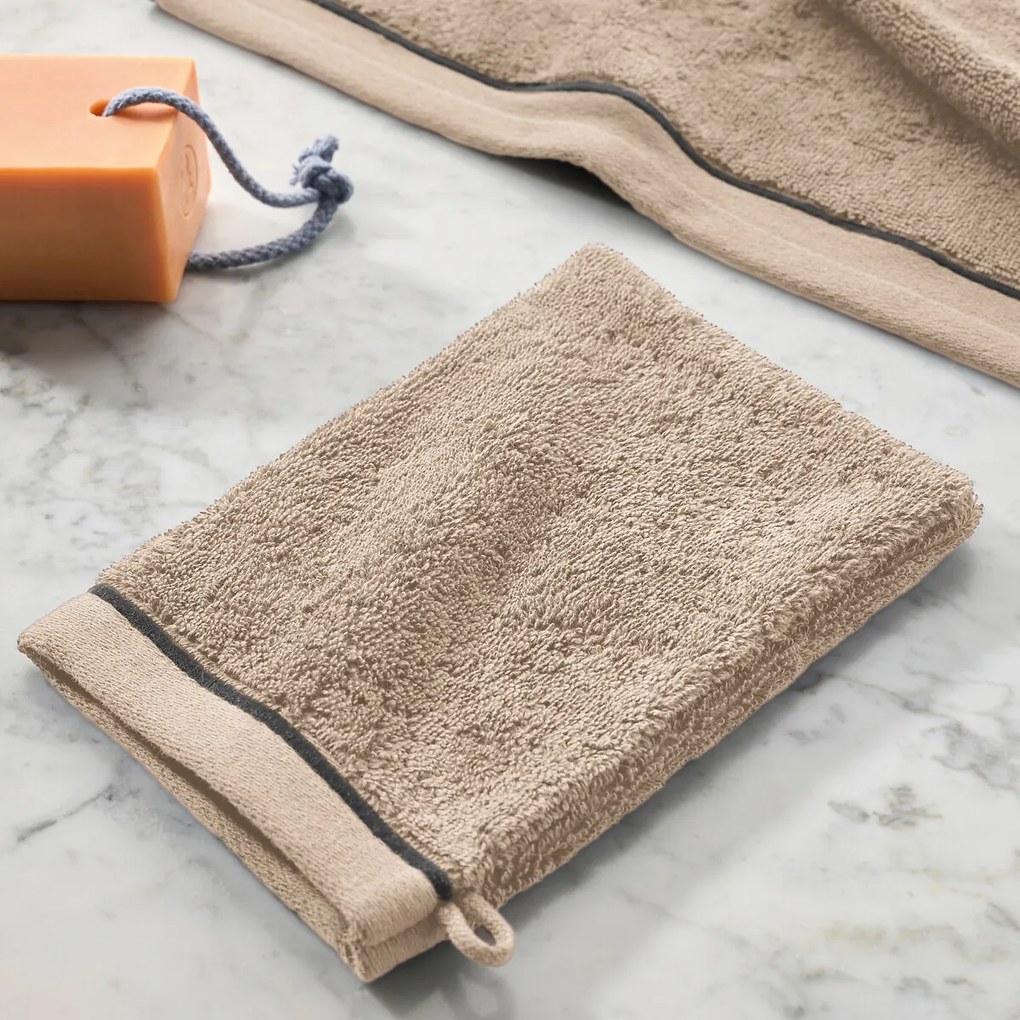 Set van 2 washandjes in gekamd katoen 675 gr/m², Victor