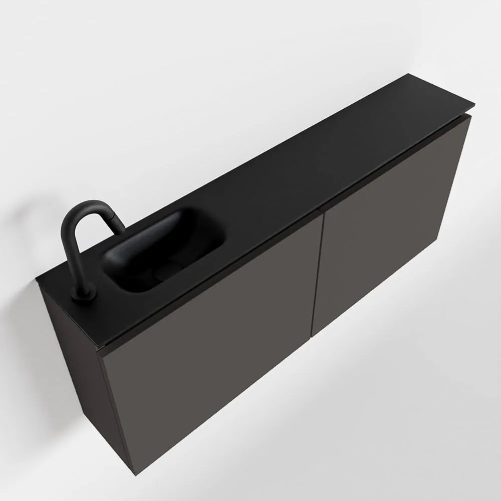 Mondiaz Ture 120cm toiletmeubel dark grey met wastafel urban links 1 kraangat
