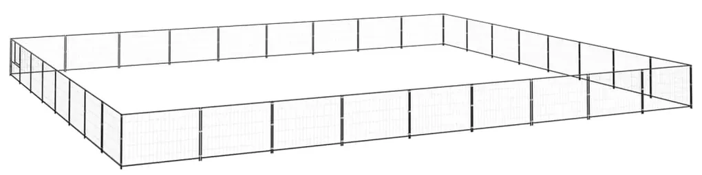 vidaXL Hondenkennel 72 m² staal zwart