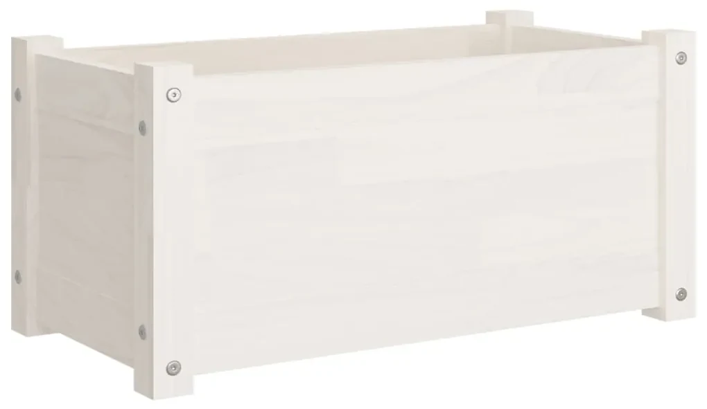 vidaXL Plantenbak 60x31x31 cm massief grenenhout wit
