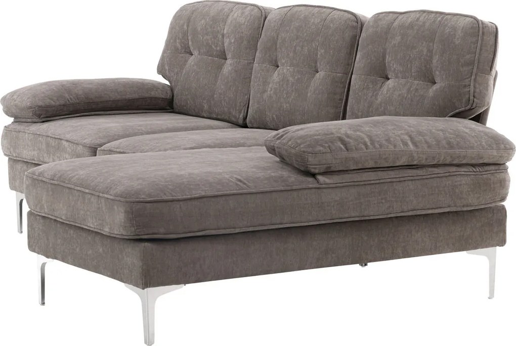 Jörn Reims Sofa - Bank met Chaise Longue - 3-Zitsbank - Grijs Stof - Jorn