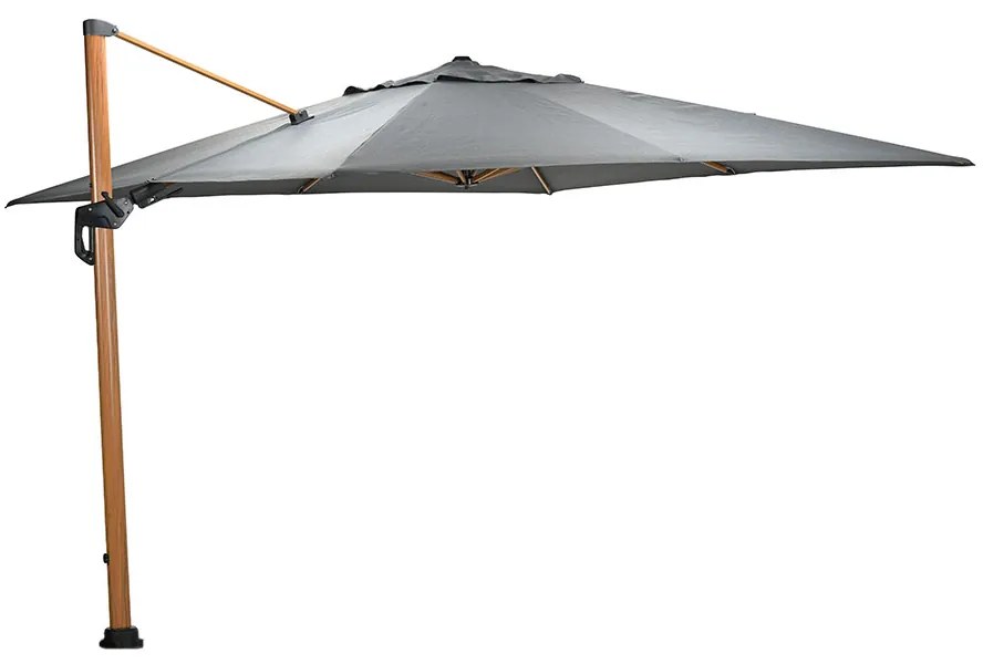Garden Impressions Zweefparasol Hawaii Deluxe 300x300 - teak look / donker grijs