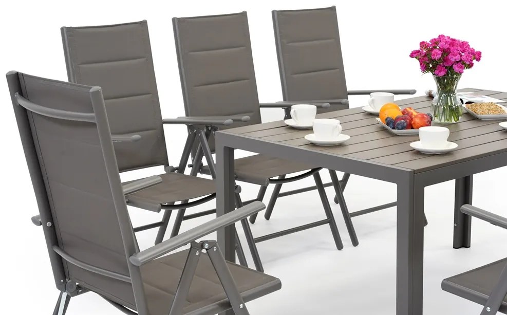 Polywood Verona aluminium tuinset voor 8 personen Garden Point grijs
