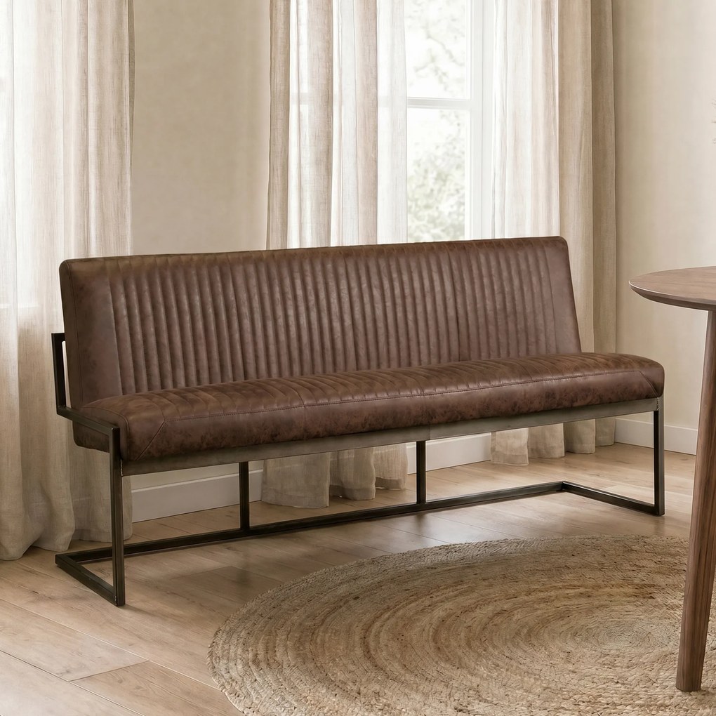 Tower Living Eetkamerbank Van Donkerbruin Kunstleer 155 Cm Ferro