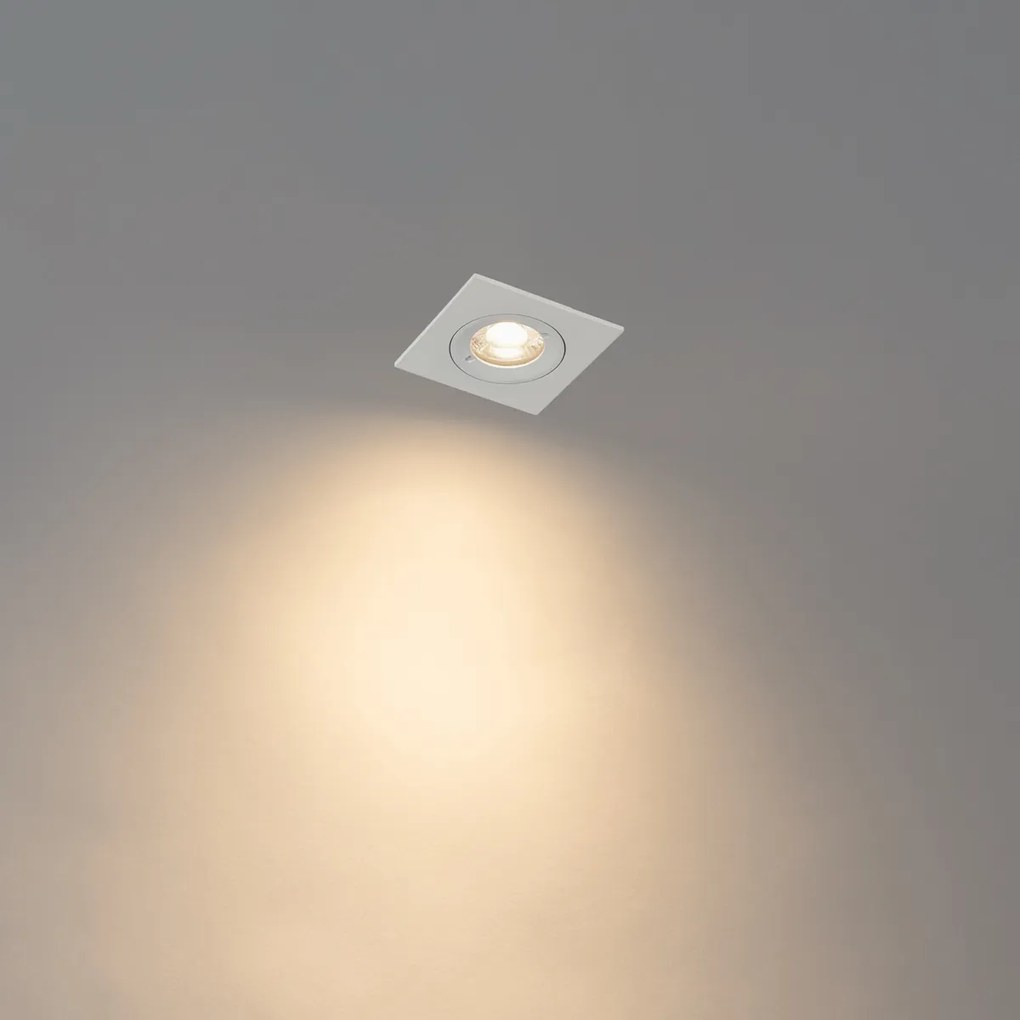 Set van 6 inbouwspots wit vierkant GU10 50mm IP44 - Xena