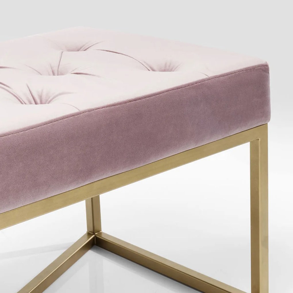 Kare Design Crossover Fluwelen Halbankje Roze 90 Cm