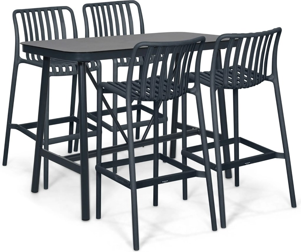 Barset 4 personen 150 cm Kunststof Grijs Domani Furniture Alba/Tavano