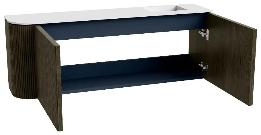 Mondiaz Joya 110cm toiletmeubel ronding links shadow met wastafel faye rechts 1 kraangat talc