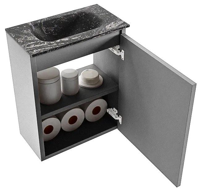 Mondiaz Ture DLux toiletmeubel 40cm plata met wastafel lava midden zonder kraangat