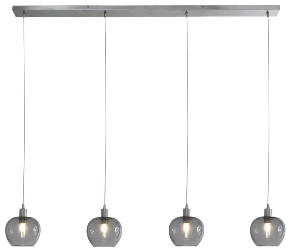 Steinhauer Lotus Hanglamp Staal 4-lichts - Metaal/Glas - Steinhauer - Industrieel & robuust