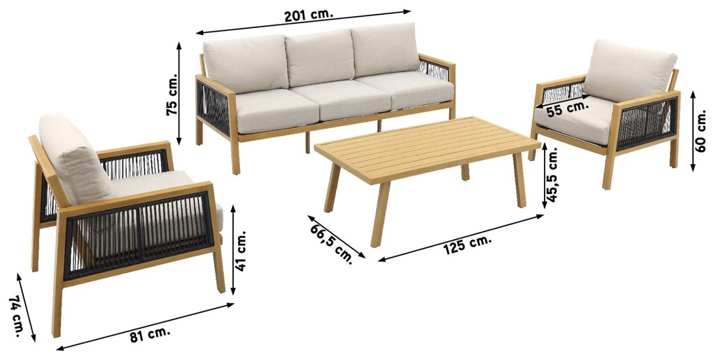 Garden Impressions Decala loungeset - 4-delig OP=OP