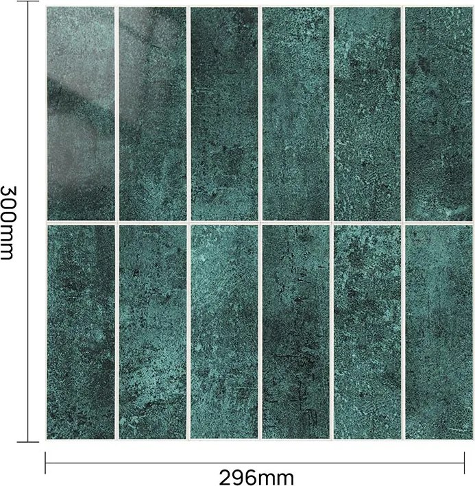 Zelfklevende SPC TEGEL Groen - 30 cm x 29.6 cm x 0.4 cm | 0.5 kg | Paneli zelfklevende steenstrips